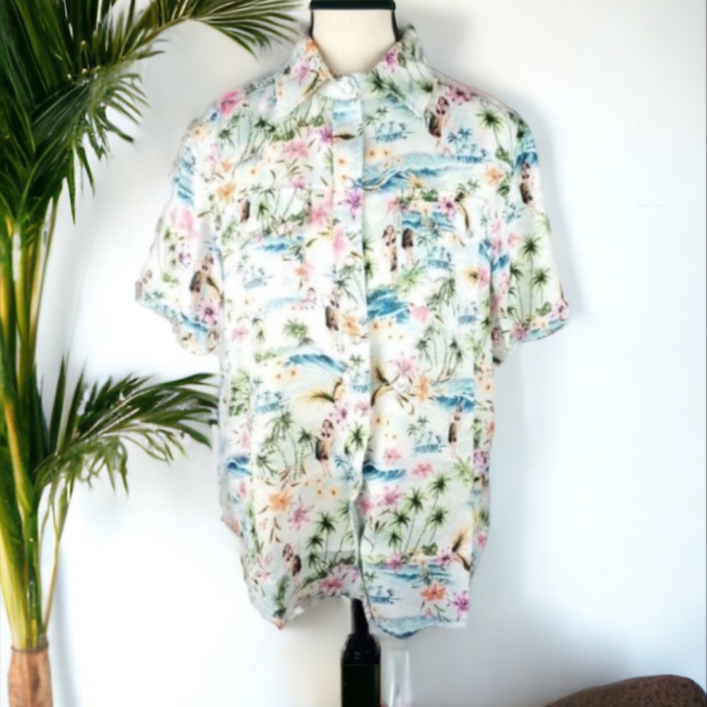 Sandrine Rose Hawaiian Pearl Snap Shirt By Free People - Picture 10 of 15